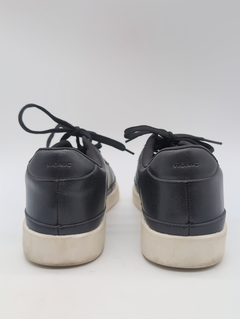Vionic Emery Sz 9 Black Leather Low-Top Sneakers with White Sole - Picture 5 of 8